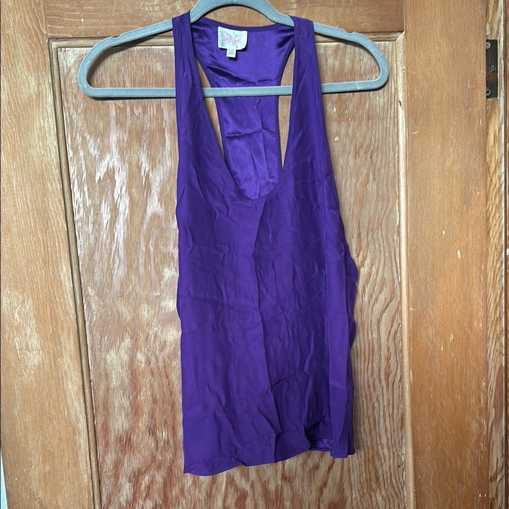 Parker Purple Silk Sleeveless Top